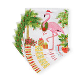 Christmas Flamingos Paper Cocktail Napkins - 20 Per Package Caspari