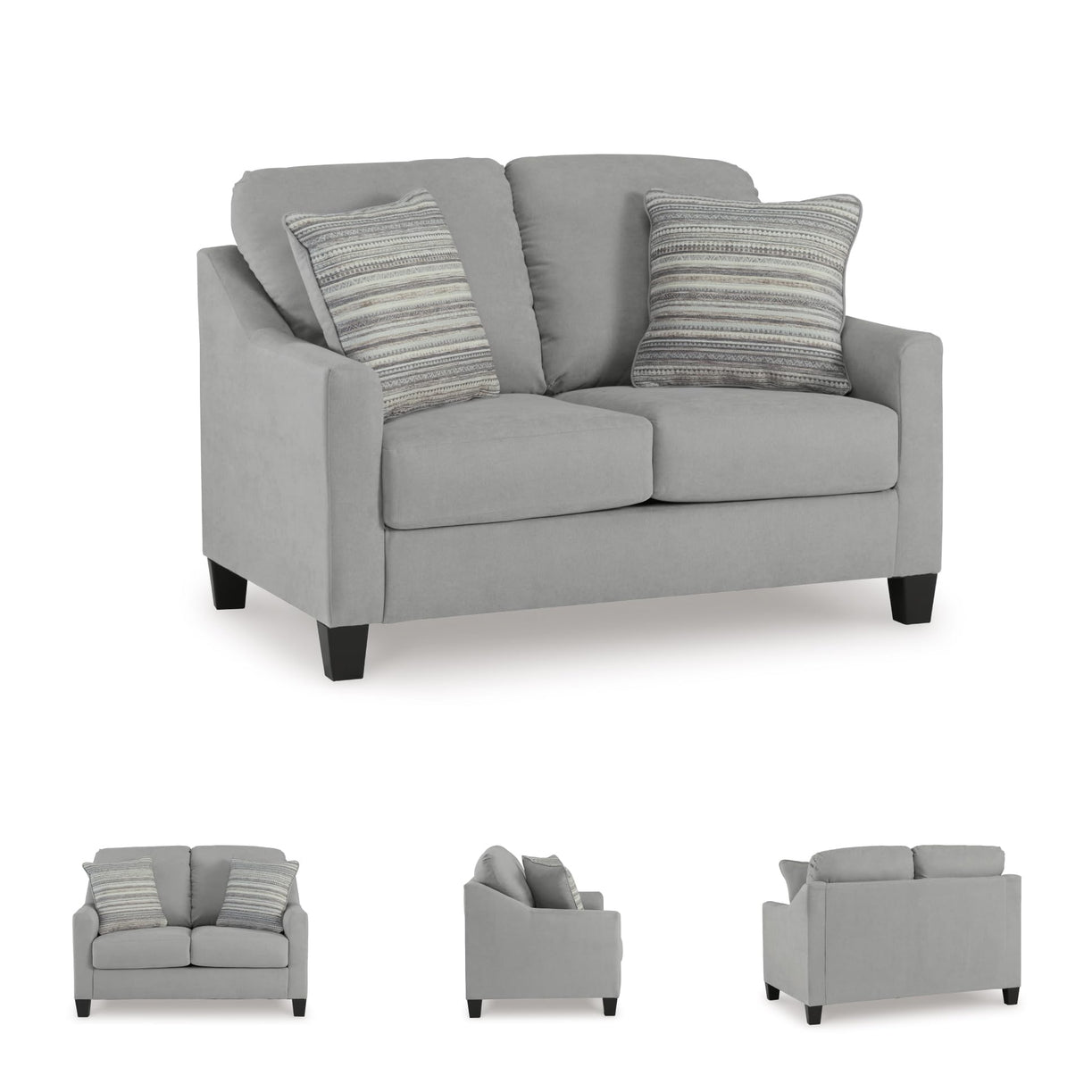 Signature Design by Ashley Adlai Casual Loveseat with 2 Toss Pillows, Light Gray Signature Design by Ashley