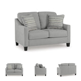 Signature Design by Ashley Adlai Casual Loveseat with 2 Toss Pillows, Light Gray Signature Design by Ashley