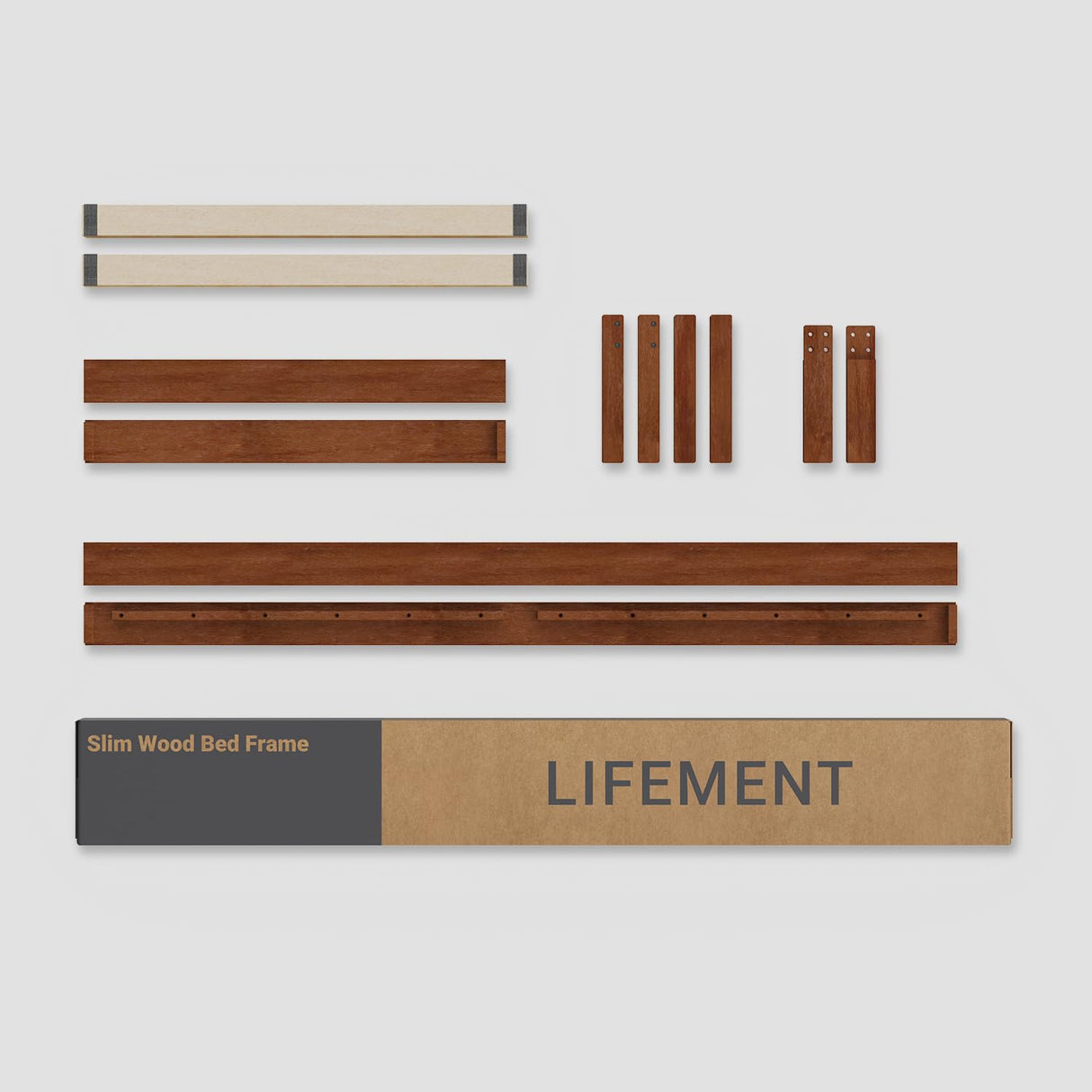 LIFEMENT Classic Wood Platform Bed Frame, Essential, Noise Free, Under Bed Storage, No Box Spring Needed, Easy Assembly (Cherry, King (U.S. Standard)) LIFEMENT