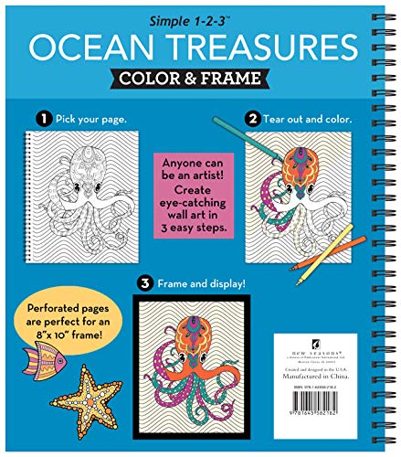 Color & Frame - Ocean Treasures (Adult Coloring Book)