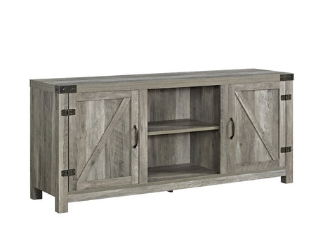 Walker Edison Georgetown Modern Farmhouse Double Barn Door TV Stand for TVs up to 65 Inches, 58 Inch, Grey Walker Edison