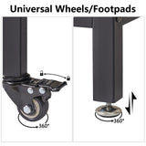 IBUYKE Kitchen Island with 3 Shelves, Island Table for Kitchen with Power Outlet,Kitchen Cart with Large Worktop,Rolling Bar Cart for Home, Outdoor, Kitchen TMJ024H IBUYKE