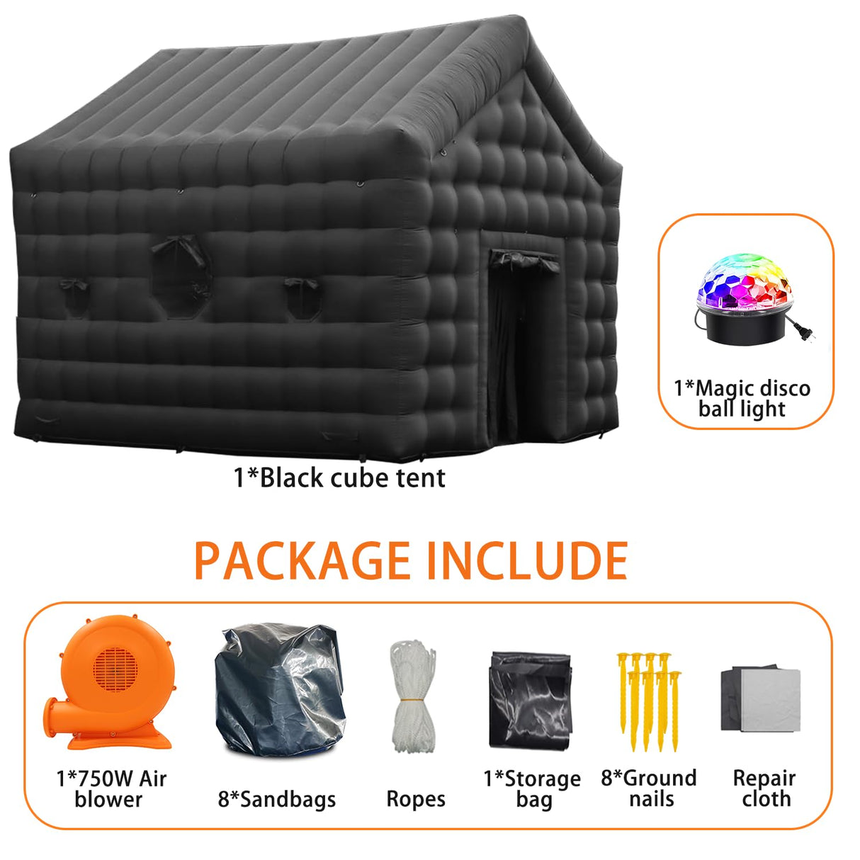 SAYOK Inflatable Nightclub 18x15x15 Ft, Inflatable Party Tent with Disco Ball Light, Inflatable Night Club Tent for Adults Wedding Birthday Backyard Party Business SAYOK