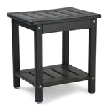 Apolimi Shower Chair,HDPE Shower Bench for Inside Shower to Sit On It, Shower Stool with Storage Shelf 2-Tier Spa Stool for Elderly,Water Resistant & Non-Slip Design Shower Seat Bench (Black S Size) Apolimi