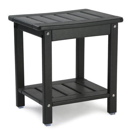 Apolimi Shower Chair,HDPE Shower Bench for Inside Shower to Sit On It, Shower Stool with Storage Shelf 2-Tier Spa Stool for Elderly,Water Resistant & Non-Slip Design Shower Seat Bench (Black S Size) Apolimi