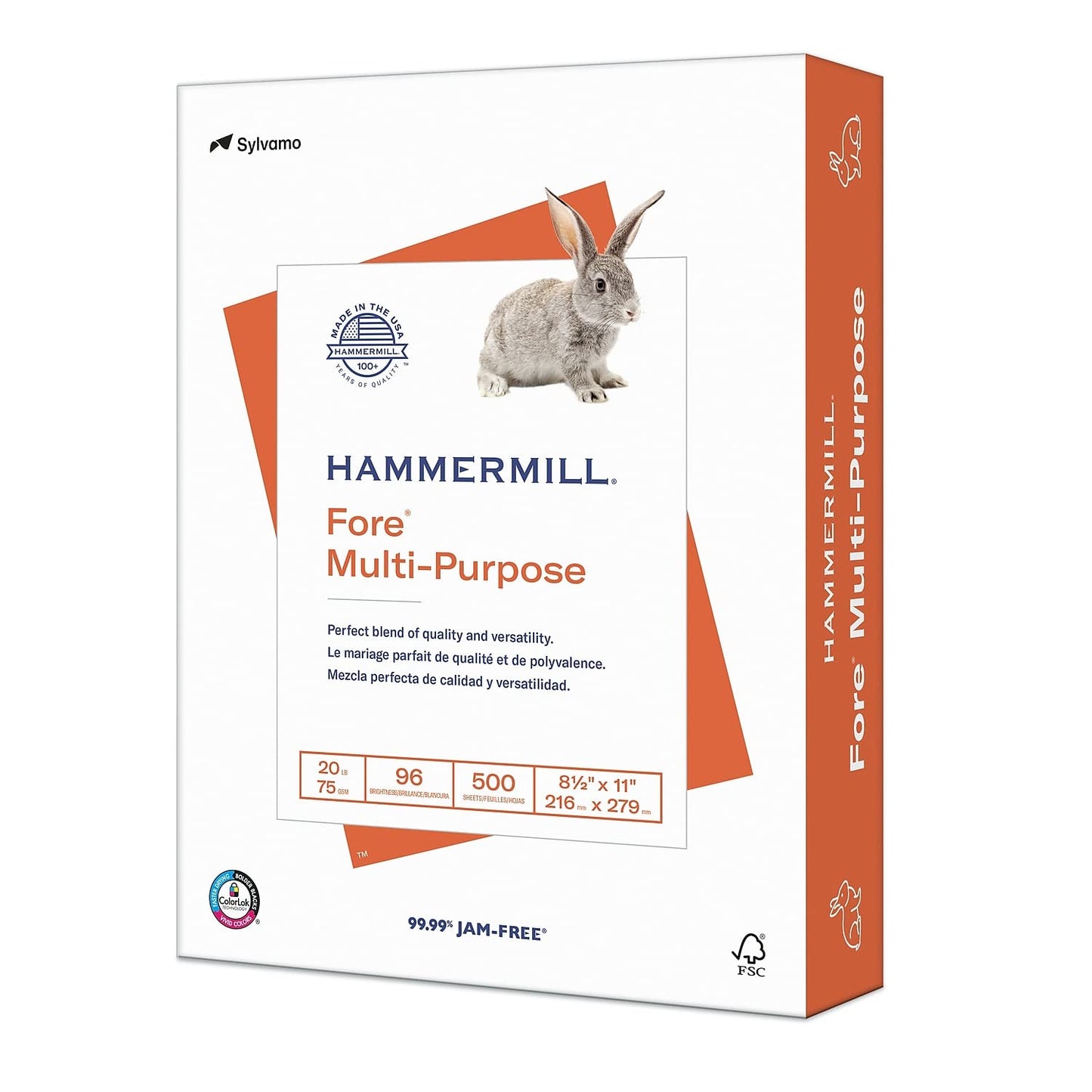 Hammermill Printer Paper, Fore Multipurpose 20 lb Copy Paper, 8.5 x 11 - 96 Bright, Made in the USA, 103267 (1 Ream, 500 Sheets Total)