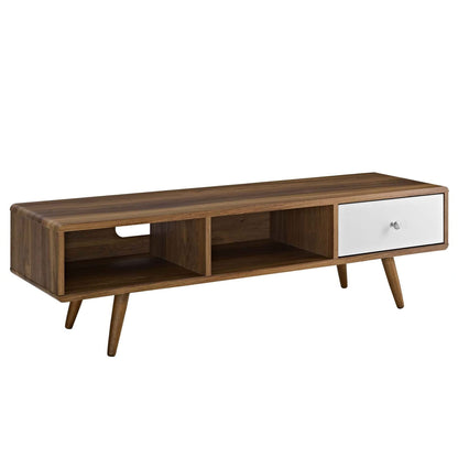 Modway Transmit, 55" TV Stand, Walnut White - WoodArtSupply