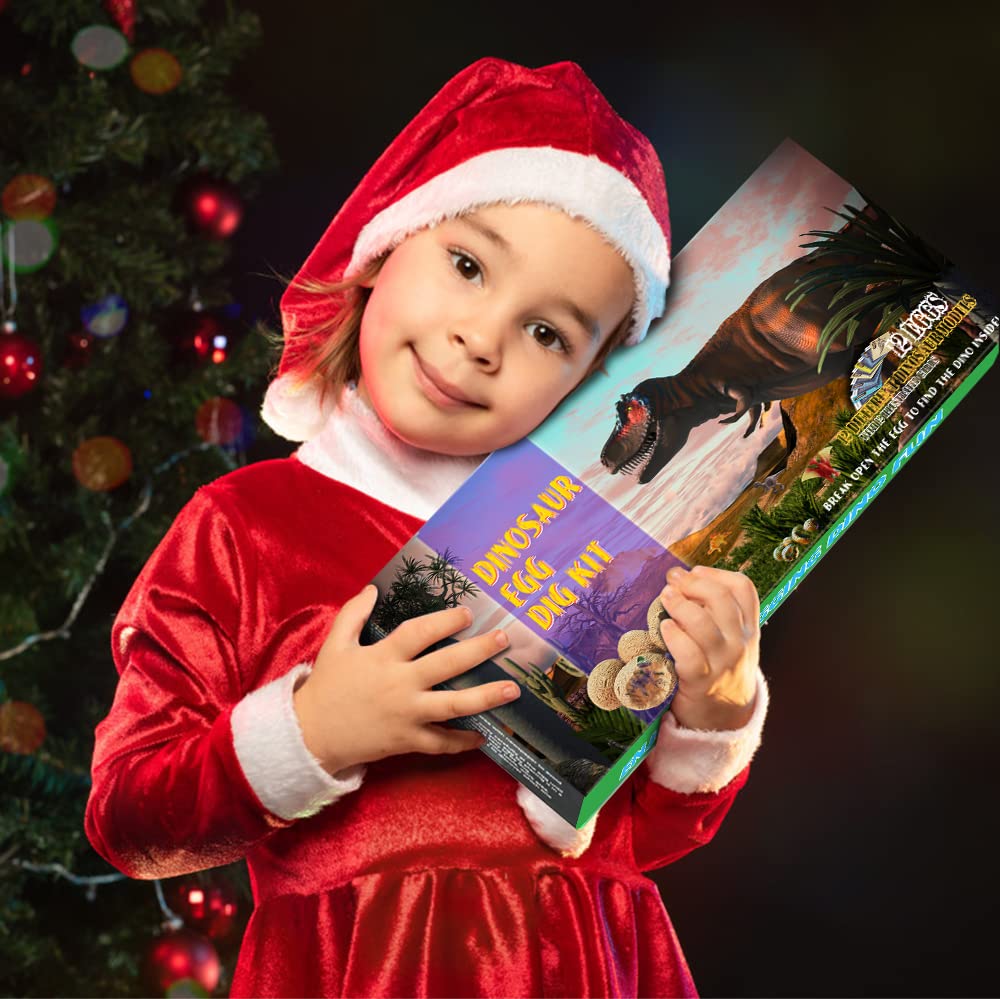 BIGEAR Easter Dinosaur Eggs Excavation Dig Kit - Dinosaur Toys for Kids - Break Open 12 Dinosaur Eggs and Discover 12 Cute Dinosaurs - Archaeology Preschool Science STEM Crafts Birthday Gifts for Boys Bigear