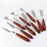 NWFashion Wood Handle Palette Knives 9 Piece Create Texture Spatulas for FX Special Effects (Steel Knife 9pcs) NWFashion