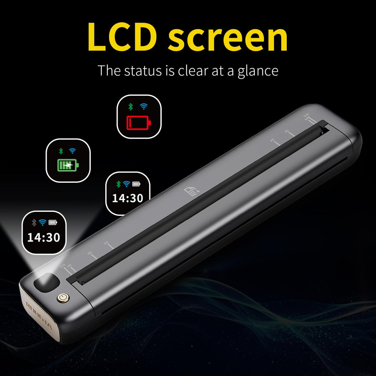 Portable Printer Wireless, Bluetooth & WiFi Printers for Home Use, Small Inkless Thermal Printer for Travel, Supports 8.5" x 11" US Letter&A4&A5 Size, Compatible with Android iOS Phone & Laptop Rongta