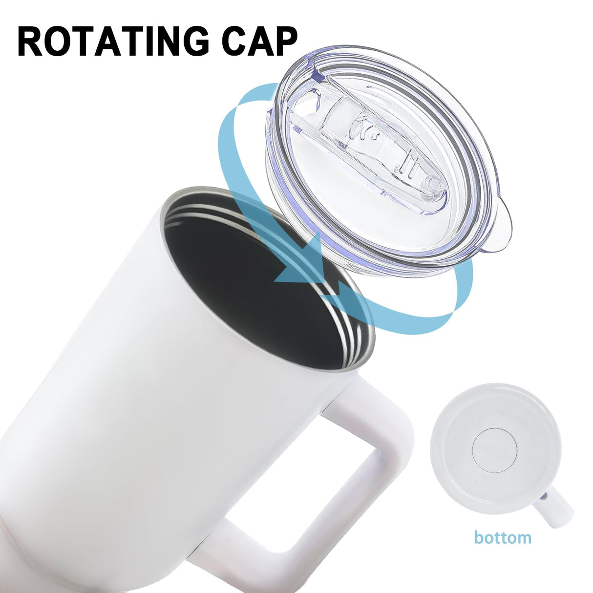 YOUKE OLA 8 Pack Sublimation Tumblers 40oz with Handle Blanks Stainless Steel Insulated Large Tumbler Bulk Coffee Travel Cups for Tumbler Heat Press Sublimation Oven Printing, White YOUKE OLA