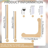 Adjustable Embroidery Table Stand,Cross Stitch Hoop Stand,Wood Embroidery Holder,Cross Stitch Frame for Lap or Table Top Cross Stitch or Tapestry Needlepoint Embroidery,2 Sizes Rod ( 11.8" and15.75) YEXEXINM