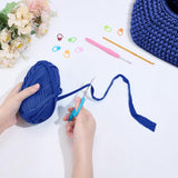 BEUNITONE DIY Crochet Bag Kit for Beginners Blue Handbag Macrame Kit for Women Boho DIY Macrame Purse Set Tote Bag for Holiday Summer Beach Decor Knitting Lover with Step-by-Step Instructions BEUNITONE