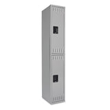 Tennsco DTS121836AMG Double Tier Locker, Single Stack, 12w x 18d x 72h, Medium Gray Tennsco