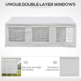 Outsunny 10' x 20' Heavy Duty Party Tent & Carport with Removable Sidewalls and Double Doors, Large Canopy Tent, Sun Shade Shelter, for Parties, Wedding, Outdoor Events, BBQ, White Outsunny