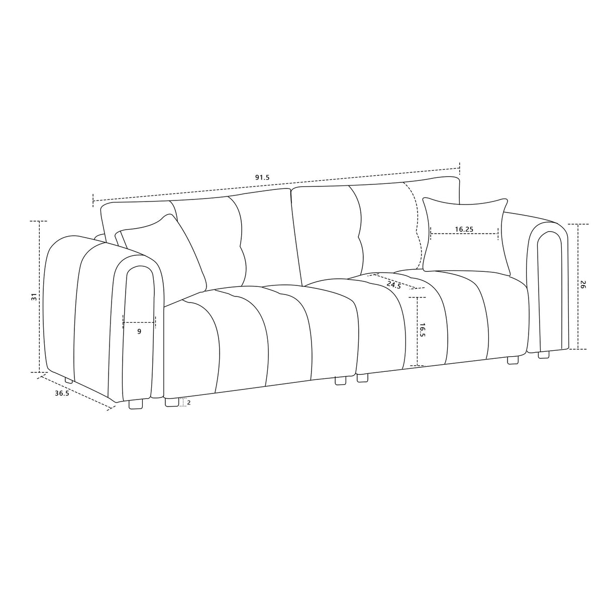 91.5" Modern Boucle Sofa with Deep Seat, 3 Seater Comfy Sherpa Cloud Couch, Oversized Loveseat Mid-Century Modern Tufted Couches for Living Room Apartment Lounge, Orange Elevyoliv