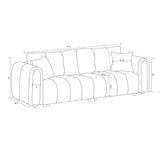 91.5" Modern Boucle Sofa with Deep Seat, 3 Seater Comfy Sherpa Cloud Couch, Oversized Loveseat Mid-Century Modern Tufted Couches for Living Room Apartment Lounge, Orange Elevyoliv