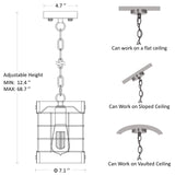 Rustic Pendant Light Fixtures, Farmhouse Kitchen Wood Hanging Lighting, Industrial Round Cage Chandelier for Entryway Hallway Dining Room Bedroom Foyer ACNKTZ