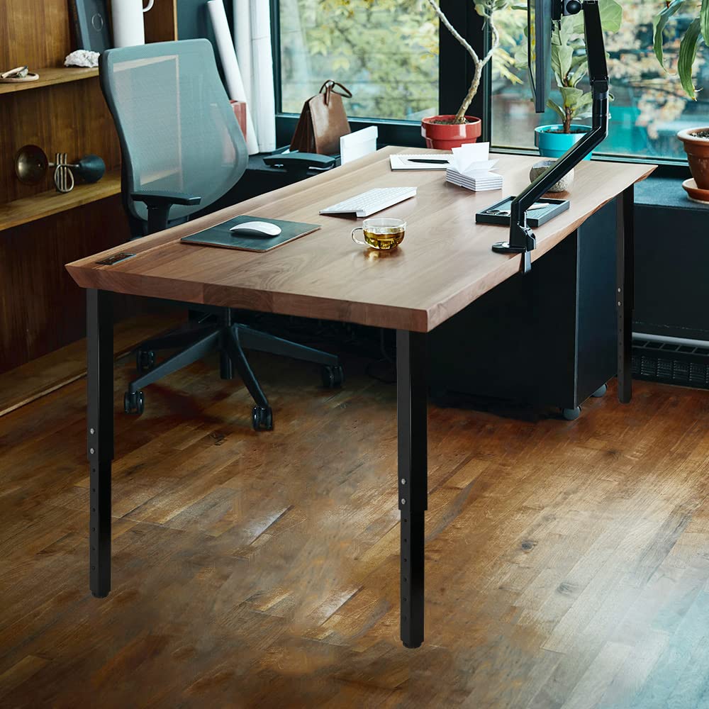 QLLY Adjustable Square Table Leg, 24-40 inch, 60-100cm, Home Office Custom DIY Table Legs, Furniture Leg Set (4, Black) QLLY