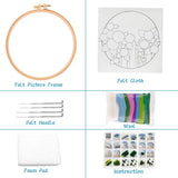 kgxulr Needle Felting Kit, Felt Painting Kit for Beginners, Felt Painting Set with Felting Needles,Needle Felting Pad, Felting Wool, Decorative Frame,DIY Instructions,Used for Home Decoration kgxulr
