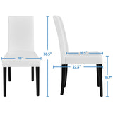 Yaheetech Dining Chair Set of 4 Faux Leather Parson Chair Modern Kitchen Living Room Side Chair Upholstered Padded Armless Chair with Solid Wood Legs, White Yaheetech