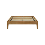 Plank+Beam Solid Wood Platform Bed Frame, Strong Wood Slat Support, No Box Spring Needed, Easy Assembly, Matte Pecan, Full Plank+Beam