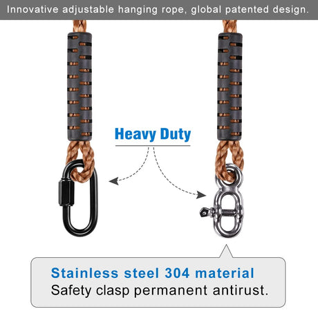 SELEWARE Tree Swing Rope Hammock Chair Strap Hanging Kit,Length Adjustable Nylon Rope Holds to 1000lbs,Perfect for Playground Set, Children Swing, Outdoor Hammock and Hanging Chair, 40 Inch SELEWARE