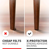 Felt Furniture Pads X-PROTECTOR - 48 Premium Floor Protector Chair Felts for Feet Wood Floors Best Hardwood Protect Your Hard Floors! (Brown) X-Protector