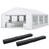 20x20 Heavy Duty Party Tent Upgraded Galvanized Wedding Tent Outdoor Gazebo Event Shelter Carport Canopy Tent with 2 Storage Bags & Reinforced Frame PEAKTOP OUTDOOR