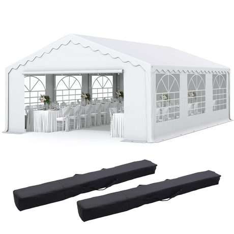 20x20 Heavy Duty Party Tent Upgraded Galvanized Wedding Tent Outdoor Gazebo Event Shelter Carport Canopy Tent with 2 Storage Bags & Reinforced Frame PEAKTOP OUTDOOR