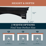 MANTELSDIRECT Mantels Direct Salem Wood Mantel Shelf with Arched Corbels - Espresso 48 Inch | Wooden Rustic Wall Mounted Shelf from Pine Wood - Perfect for Fireplaces, TVs & Décor MANTELSDIRECT