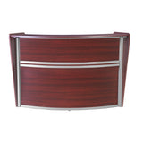Romig Marque Single-Unit Reception Curved Desk Workstation “72W x 32D” - Mahogany Romig