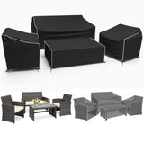 Gasadar Outdoor Furniture Cover Waterproof, 4 Piece Patio Furniture Covers, 600D Patio Furniture Set Covers, Patio Covers includ: Outdoor Loveseat Cover, 2 Chair Covers, Coffee Table Cover -XL -Black Gasadar