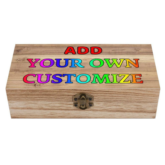 GUANGSHACORA Personalized Wooden Storage Box, Customized Wood Keepsake Box with Lid and Lock Upload Image Text for Storage Organizer Decorative - WoodArtSupply