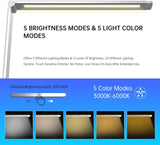 Ambertronix LED Desk Lamp with USB Charging Port, Dimmable Eye-Caring Reading Desk Light for Home, with 5 Brightness Level & 3 Lighting Modes, Touch Control, Auto Timer (White) Ambertronix
