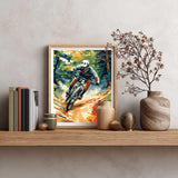 Cawpom Mountain Biking Paint by Numbers Kit for Adults, Bike Racing Paint by Number, Mountain Bike Acrylic Painting for Sports Lovers Gift & Home Wall Decor - Landscape(16x20inch, No Frame) Cawpom