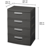 4 Drawer Unit Plastic (Color : Flat Gray) SZXL