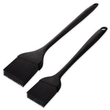 Heat Resistant Basting Brush Set, Tradyx Pastry Brush, Silicone Brush For Cooking And Baking, bbq Brushes For Sauce, Durable Steel Structure And One Pieces Design, Dishwasher Safe, 2 Pcs, (Black) TRADYX