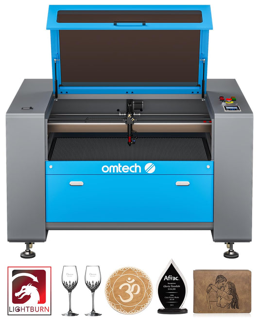 OMTech 100W CO2 Laser Engraver with LightBurn, 24x40 Inch Laser Engraving Cutting Machine with Autofocus Autolift 2 Way Pass Air Assist Water Pump, Industrial Laser Cutter for Wood Glass Acrylic More