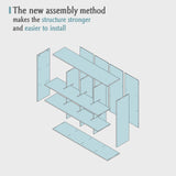 OSCHF 12-Cube Storage Shelf Bookcase - Wooden 3-Tier Floor Standing Open Bookshelf for Home and Office, Display Cabinet, Black OSCHF