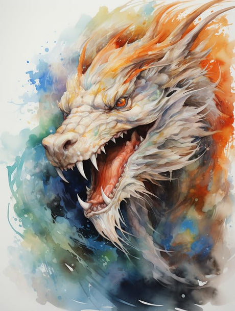 SKRYUIE Paint by Numbers Kit for Adults Beginner Dragon, Acrylic Colorful Oil Painting by Numbers Kits with PaintBrushes Paintwork Art Crafts Canvas for Home Decor 16x20 inch / 40x50 cm SKRYUIE