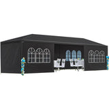 10'X30' White Party Tent, Large Outdoor Canopy Gazebo with 8 Removable Sidewalls for Weddings, Backyard Events & Commercial Use, Black PeakPursuit