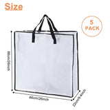 LDXDRU 5 Pack Wreath Storage Container, 26" Christmas Wreath Storage Bag, Clear Plastic Wreath Bags with Sturdy Handles for Holiday Wreaths Storage, Bed Sheet & Blanket LDXDRU