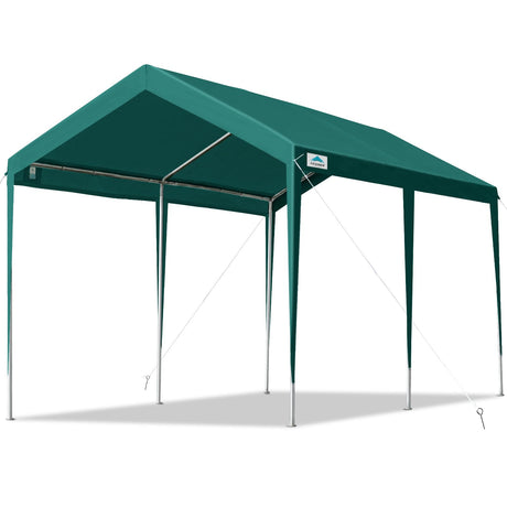 ADVANCE OUTDOOR 10x20 ft Carports Heavy Duty Car Canopy Garage Party Tent Boat Shelter, Adjustable Height from 9.5 ft to 11 ft, Green ADVANCE OUTDOOR