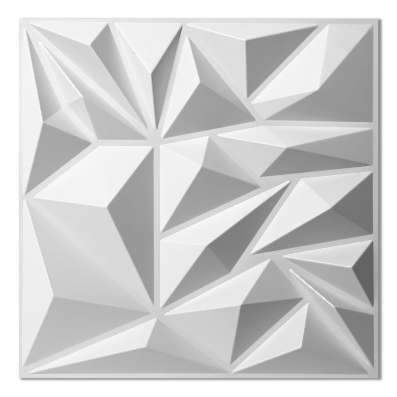 Art3d 33-Pack 3D Wall Panels for Interior Wall Decor, Modern Diamond Textured Accent Wall Paneling for Gaming Living Room TV Wall Background, 12 x 12 inch White - WoodArtSupply