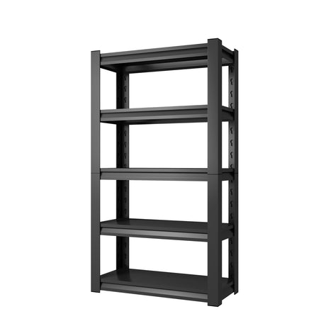 CRPDY 72" H Garage Shelving 2500LBS Heavy Duty Storage Shelves Adjustable 5 Tier Metal Shelving Unit for Industrial Garage Basement School Warehouse, 18" D x 39.4" W x 72" H, Black CRPDY