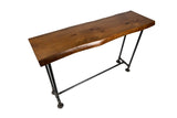Southern Rustic LOGWERKS Industrial Pipe Sofa Table - Live Edge Console Table for Entryway or Behind Sofa – (Honey Pine) Southern Rustic LOGWERKS