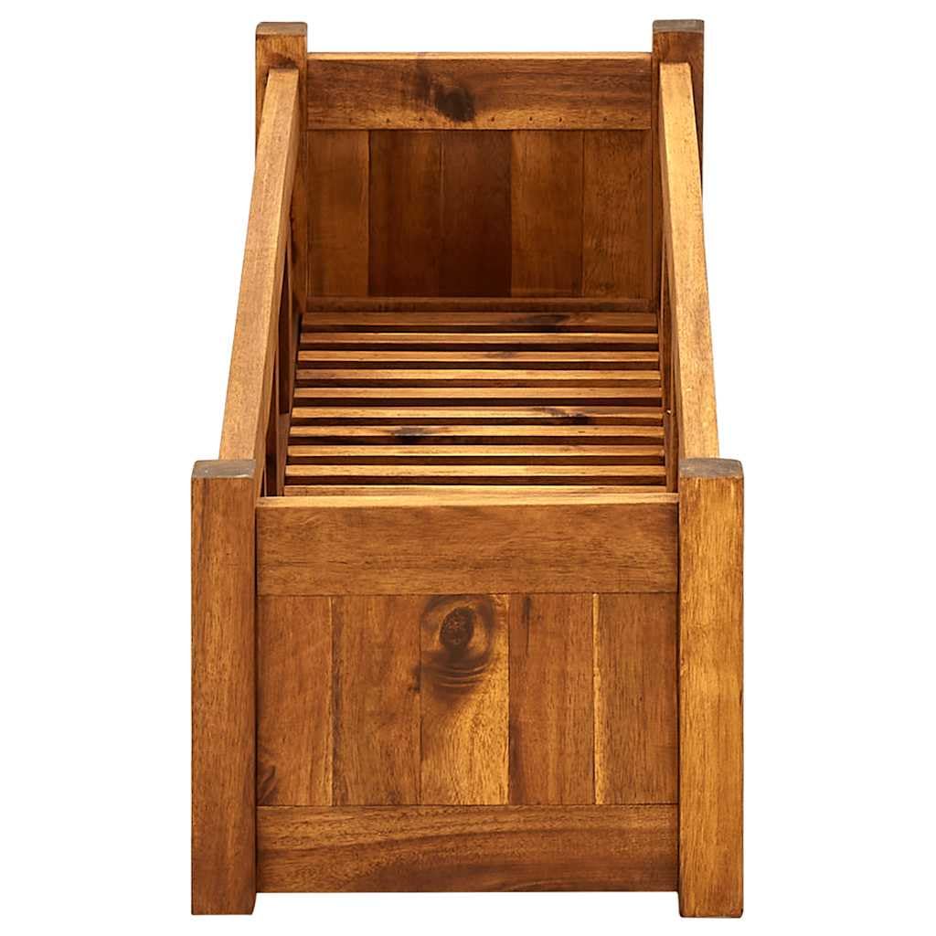 vidaXL Garden Raised Bed, Wooden Raised Flower Bed for Flowers and Plants, Solid Acacia Wood Planter, Outdoor and Indoor Use, Brown vidaXL