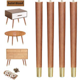 TEMI 16" Wood Table Legs – Premium Set of 4 Wooden Furniture Legs for Desk, Coffee Table, Bench, Chair, Dresser, Bed, and Cabinet – Strong, Durable and Easy to Install TEMI